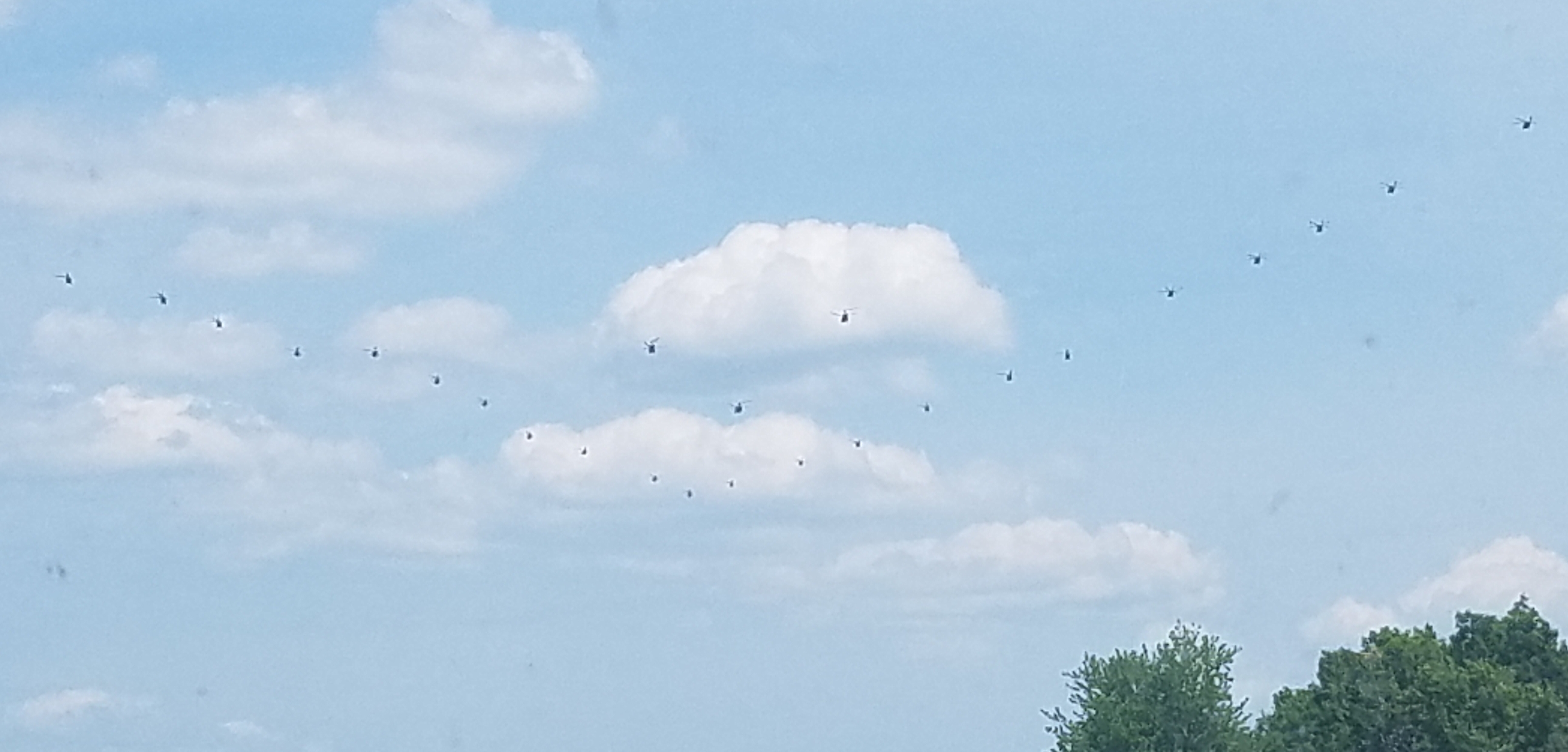 These Helicopters look like a smiley face