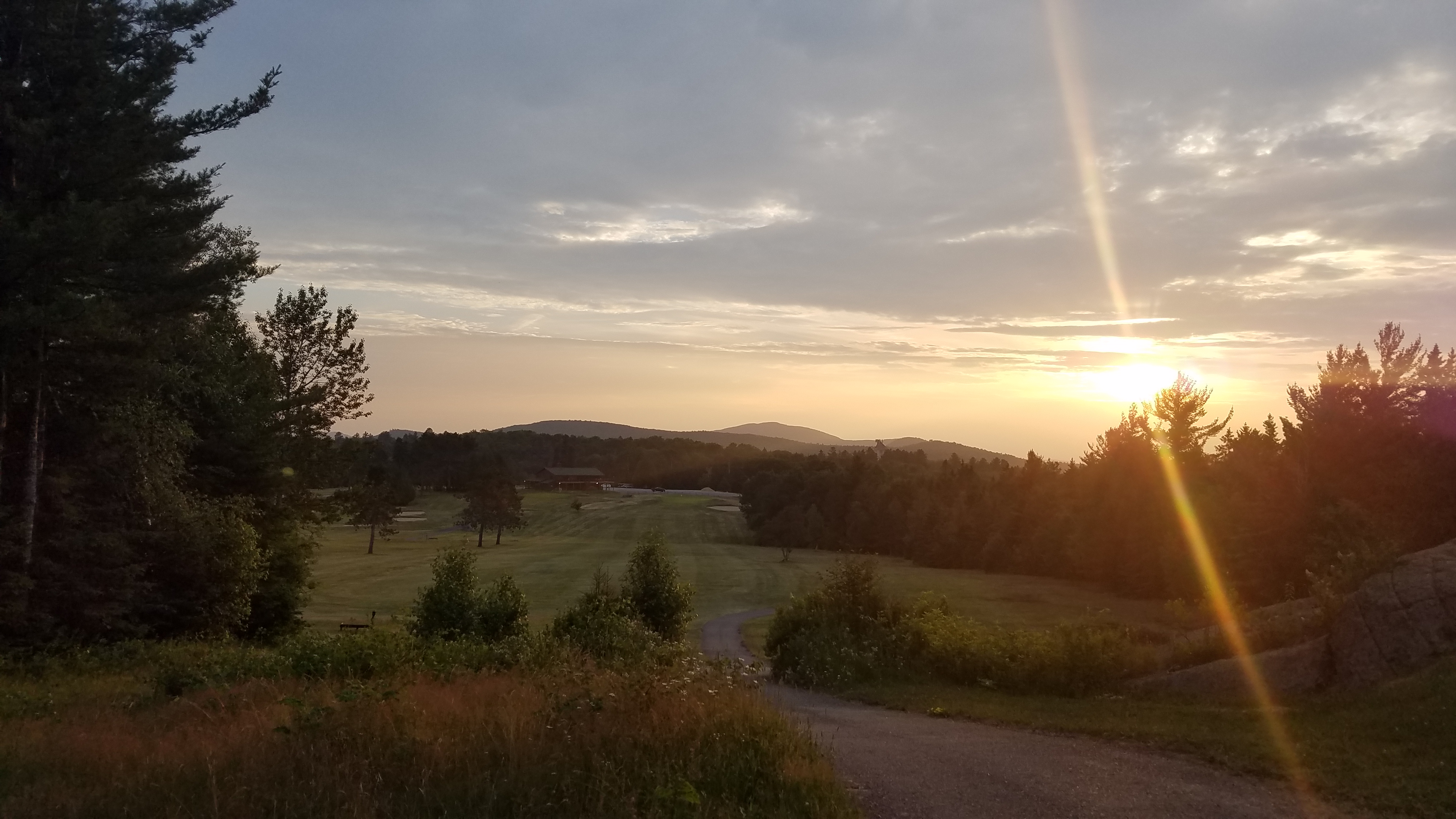 Sunset on the ninth hole