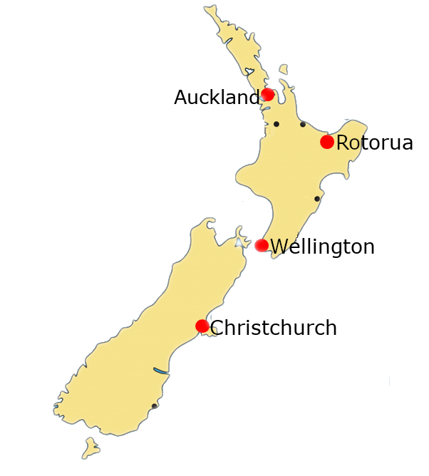 map of new zealand