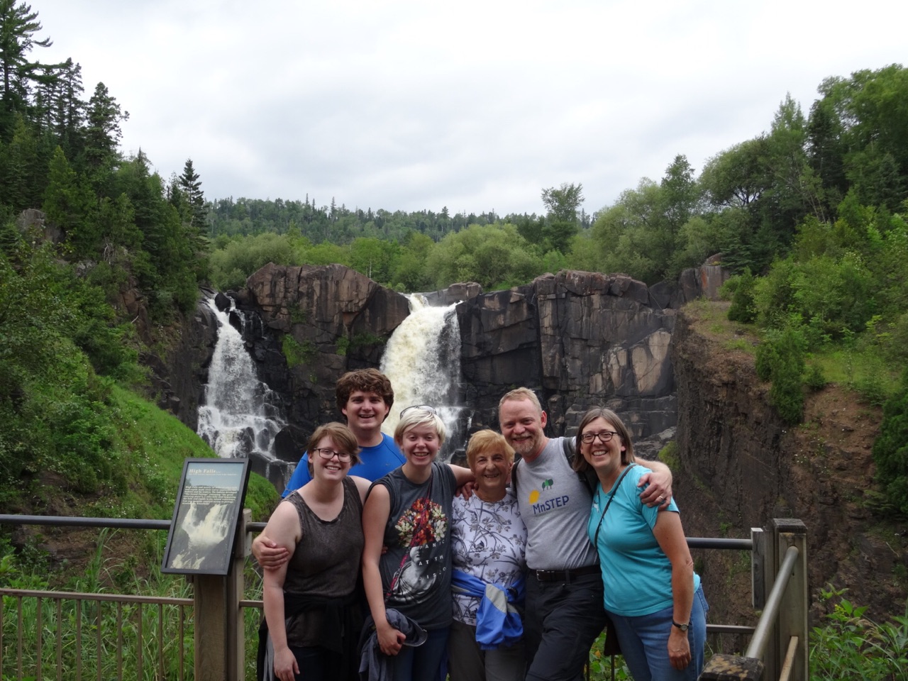 A picture of the six of us at the high falls